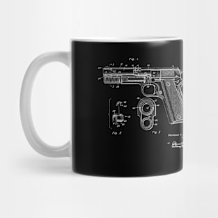 automatic pistol Vintage Patent Drawing Mug